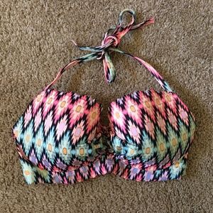 Cute Multicolored Bikini Halter Top with Underwire